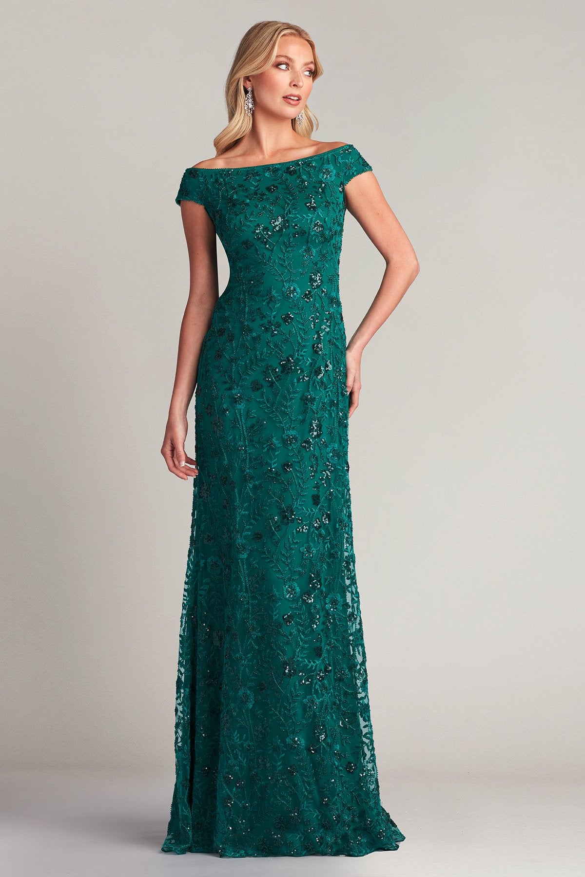 Dublin Embellished Off Shoulder Gown