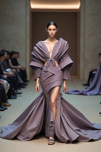 Plunging Cut-Out Gown