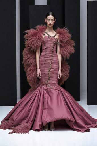 Pleated Mermaid Gown