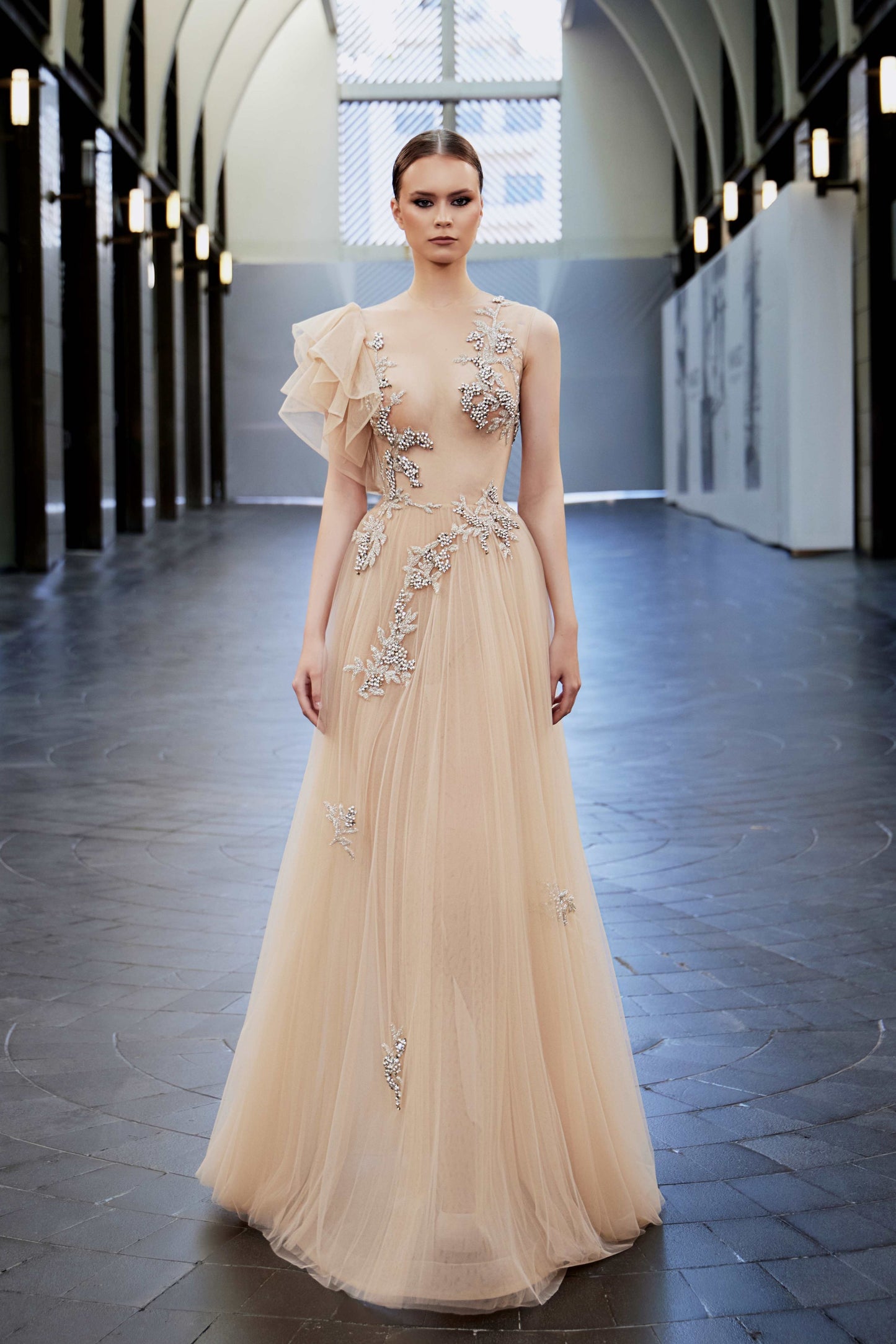 Applique Detail Ball Gown