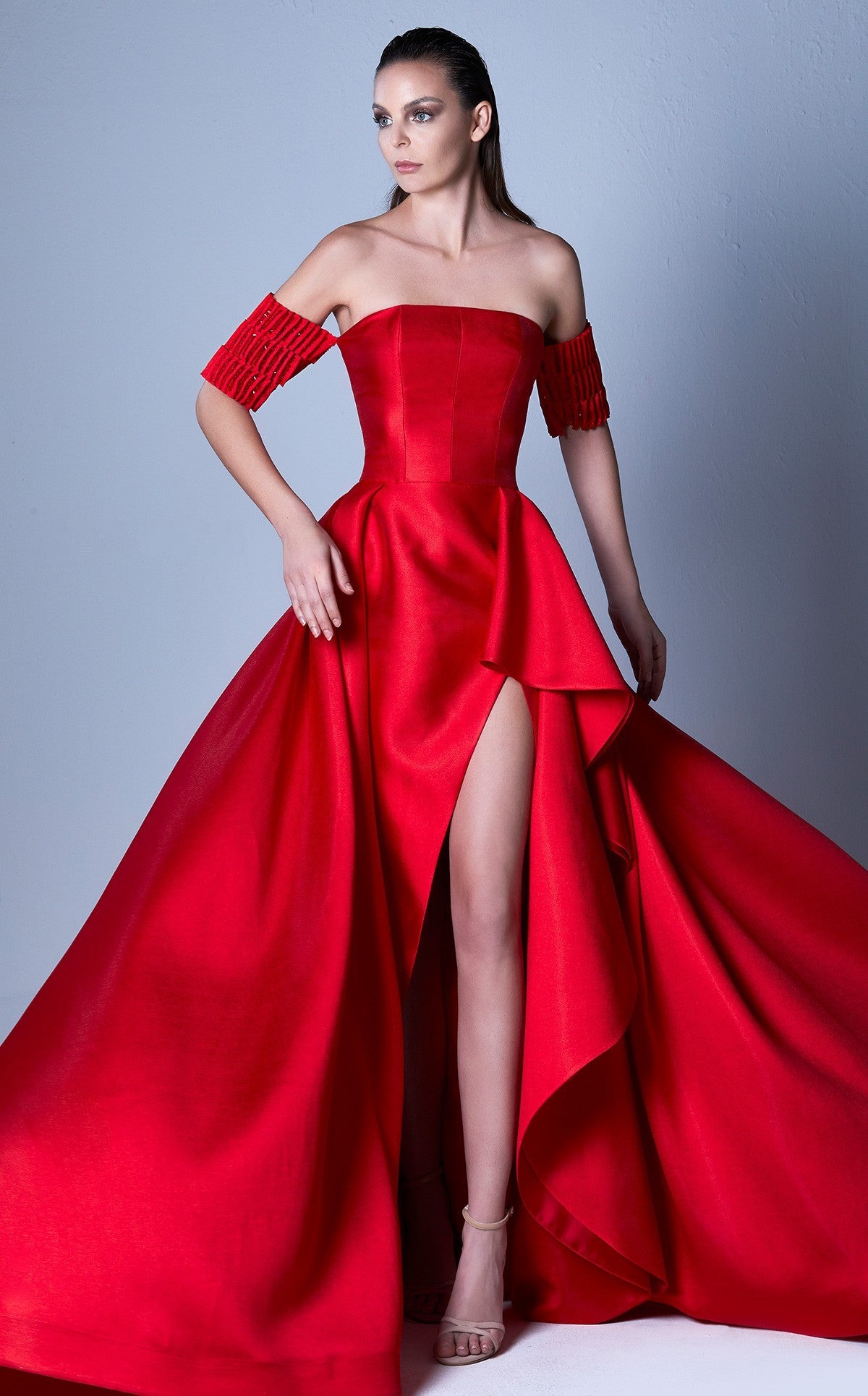 Strapless Red Gown