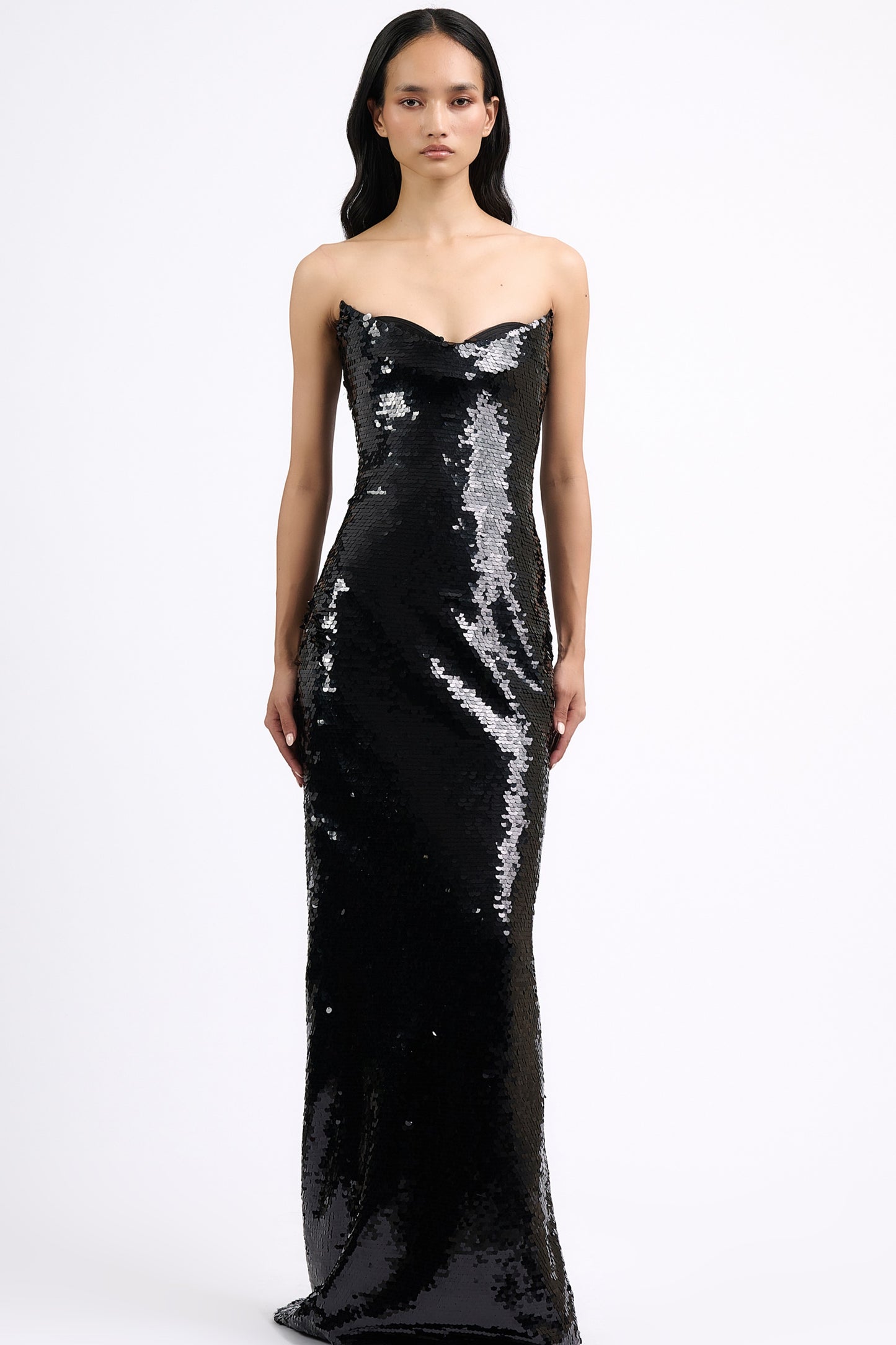 Sequined Column Gown