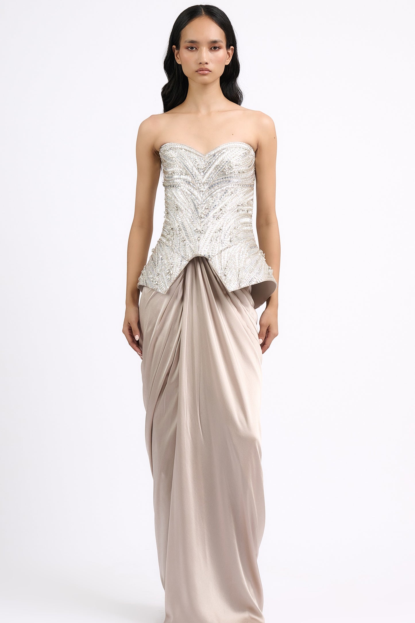 Glass Mirror Corset with Skirt