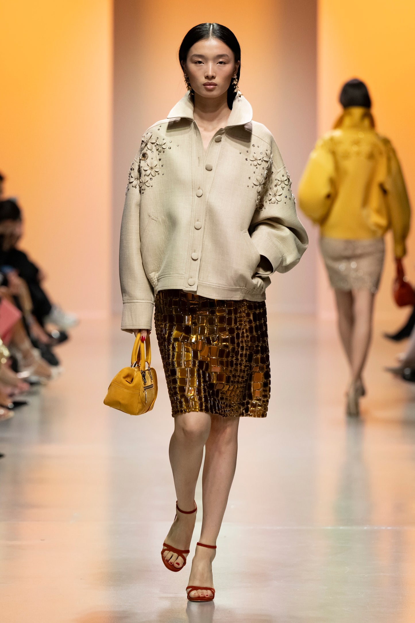 Gabardine Jacket with Tulle Skirt