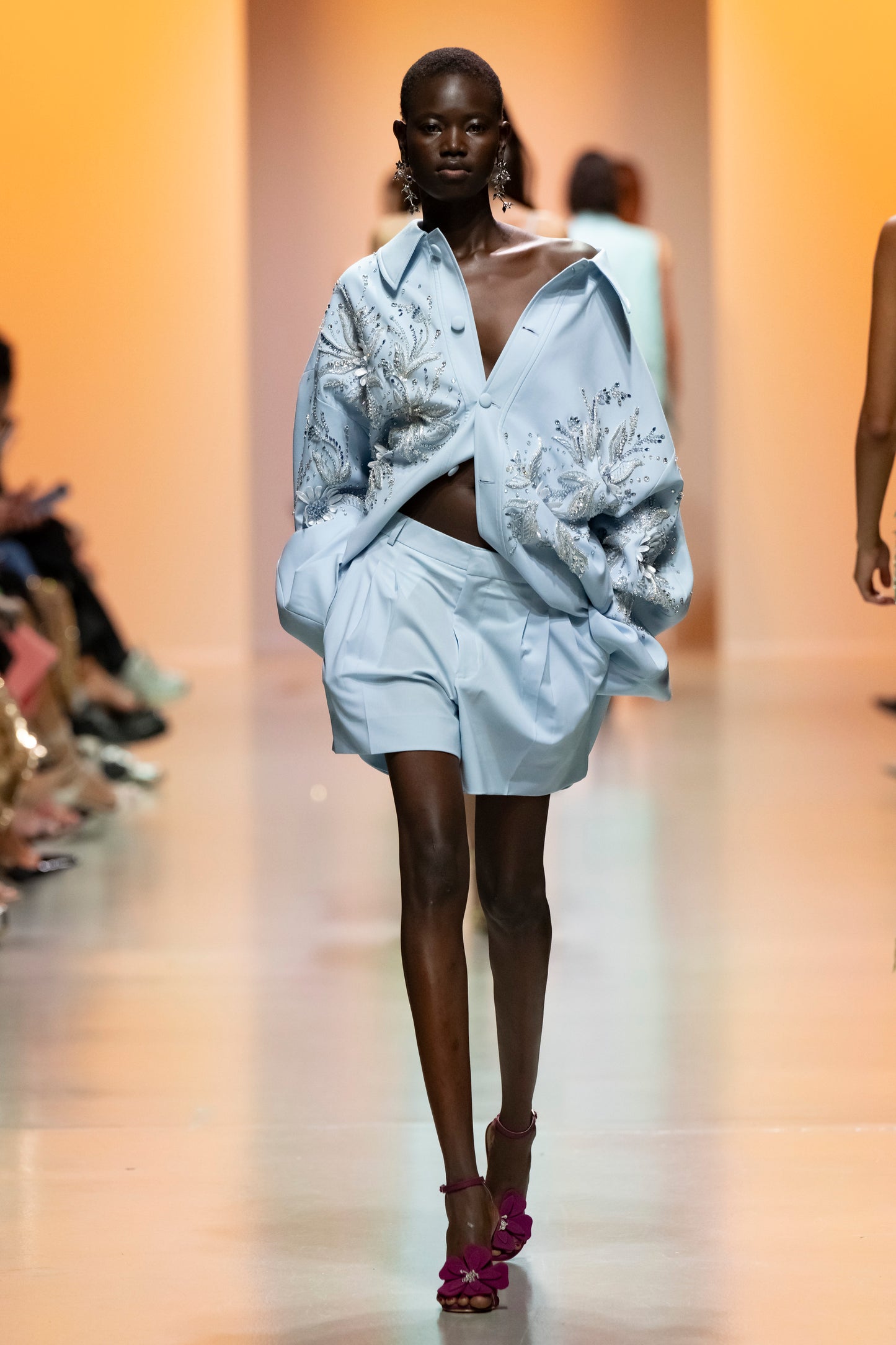 Oversized Crepe Jacket with Shorts