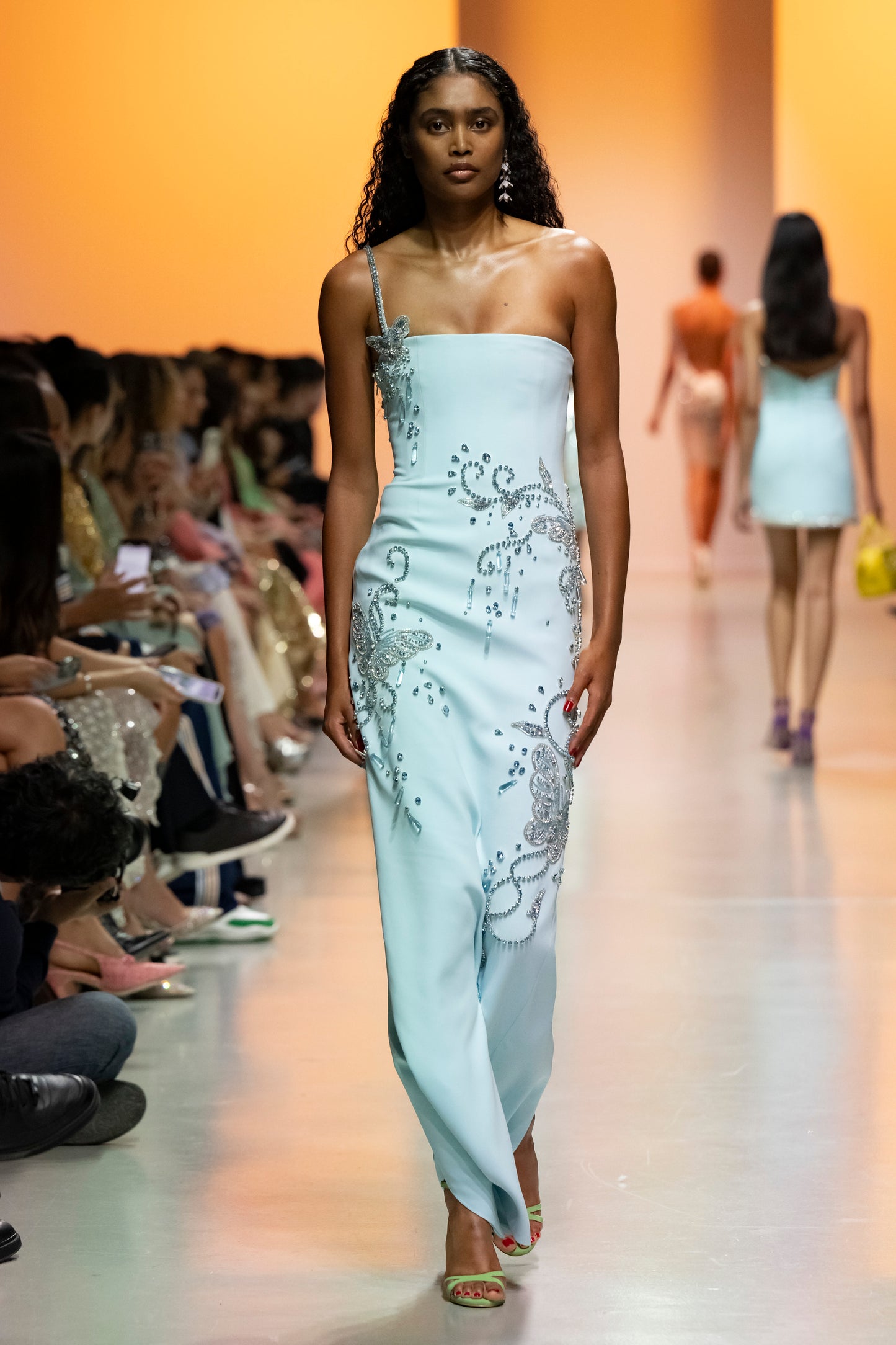 Crystallized Crepe Gown