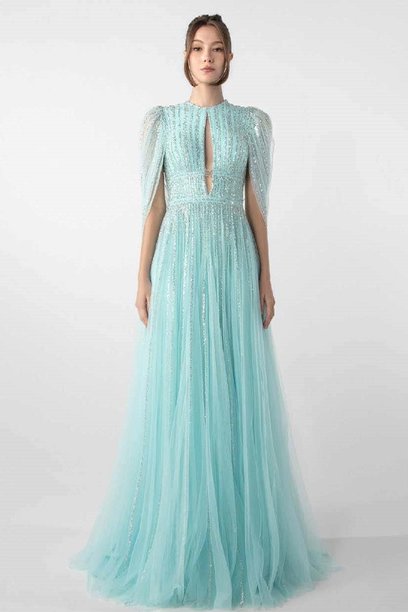 Tulle Gown with Draped Bolero