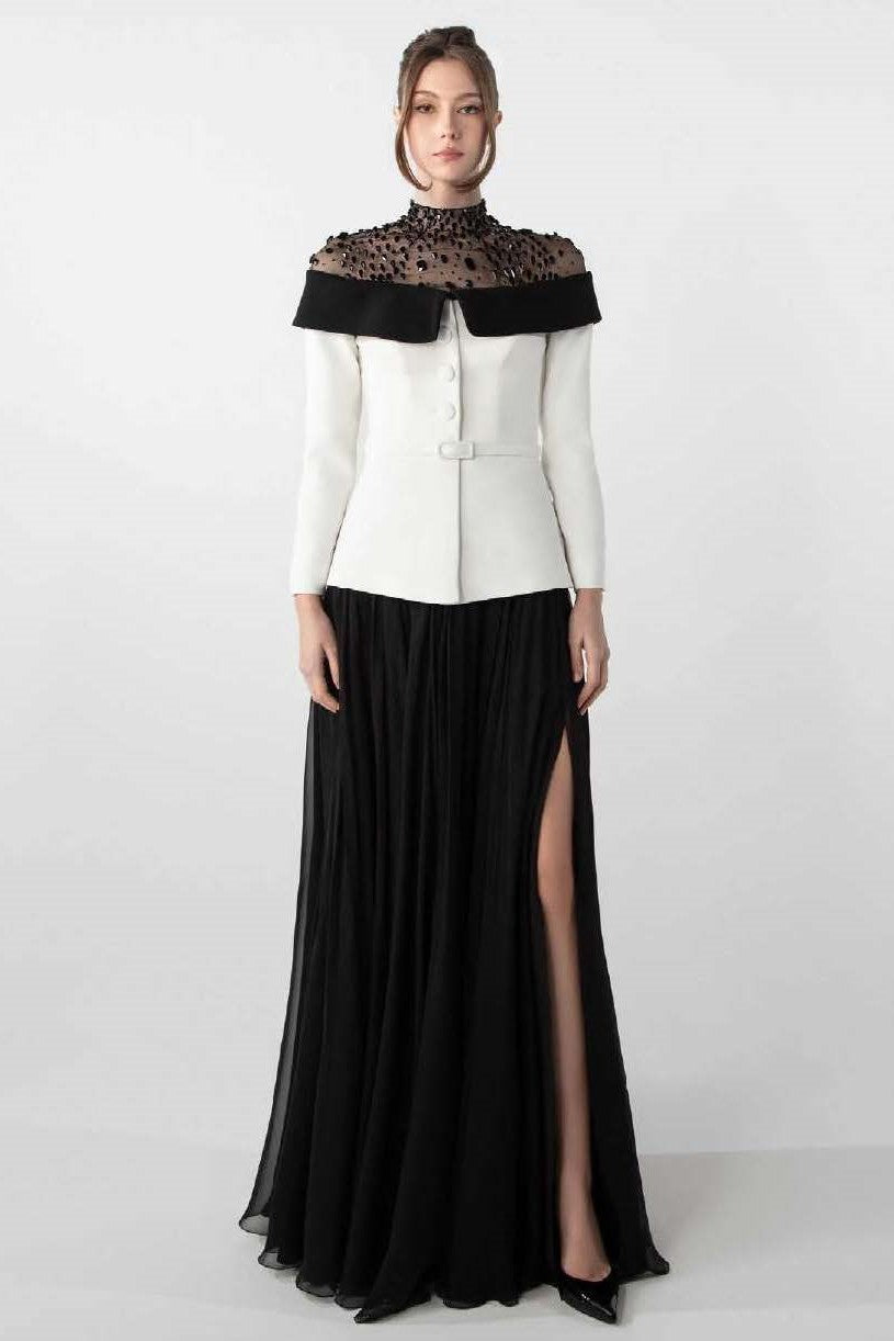 Jacket Inspired with Slit Skirt