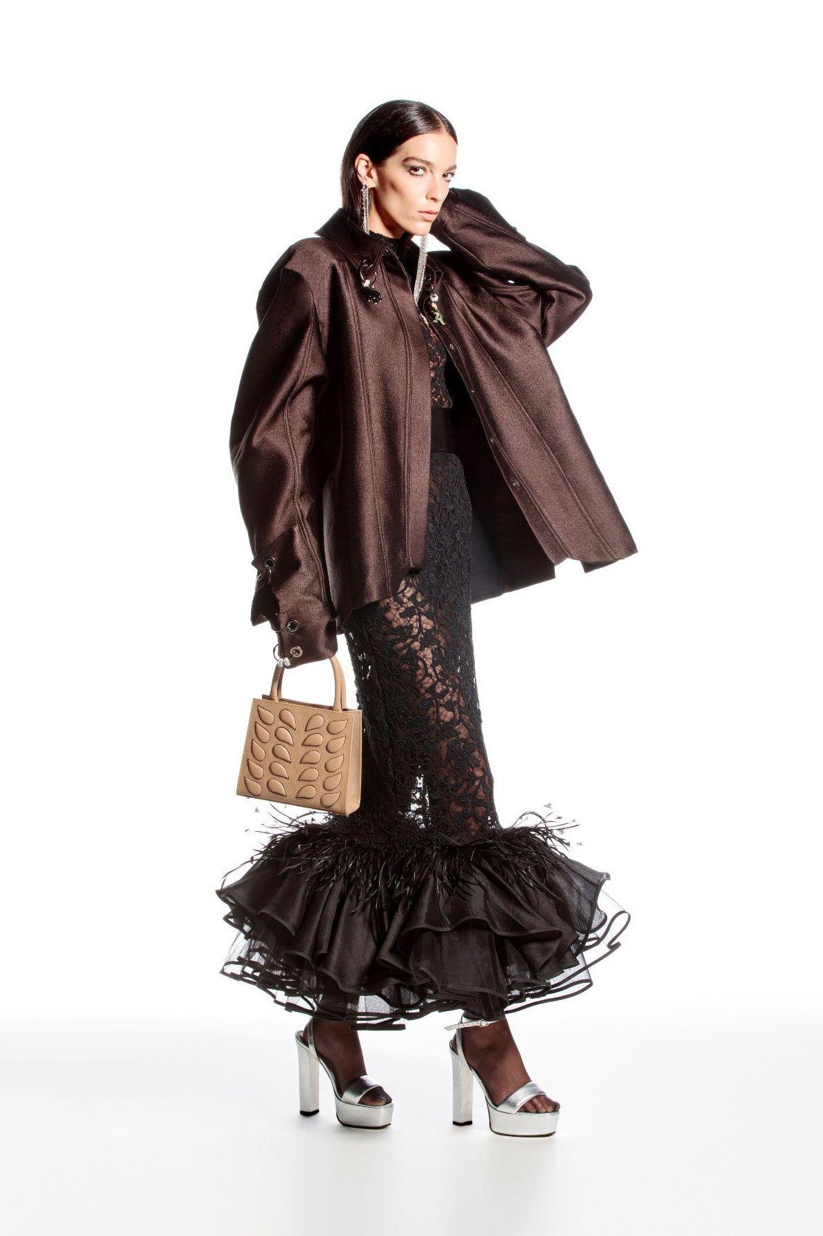 Black Lace Midi Dress