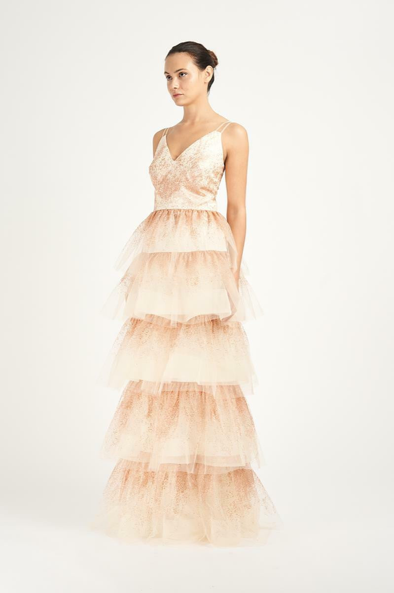 Glitter Tulle 5-Tiered Gown