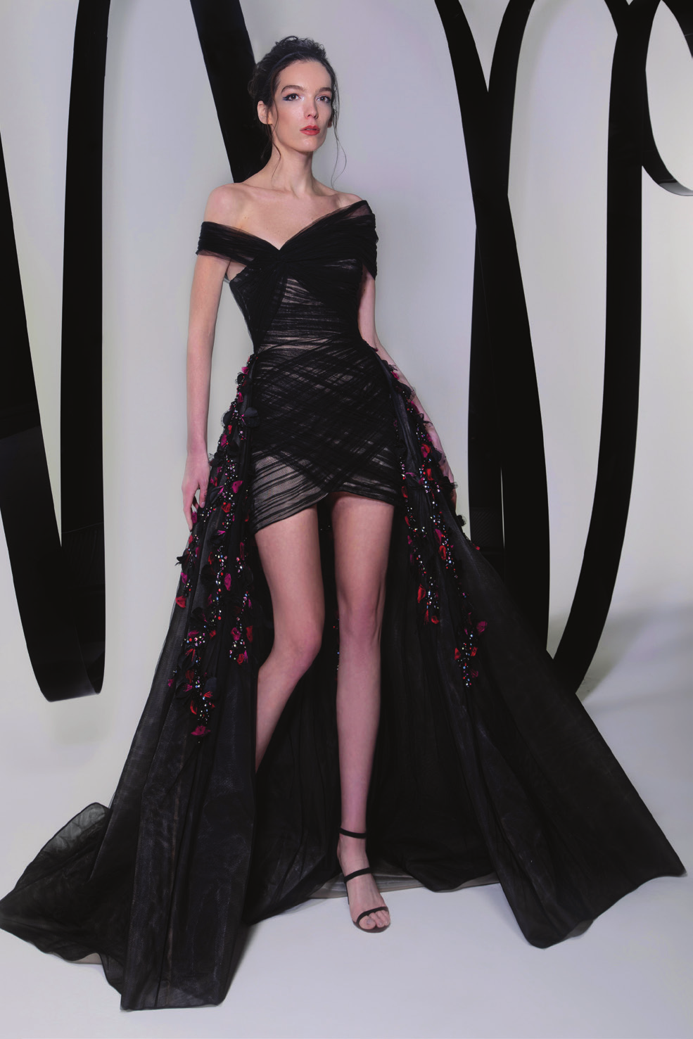 Asymmetrical Tulle Hi-Lo Gown