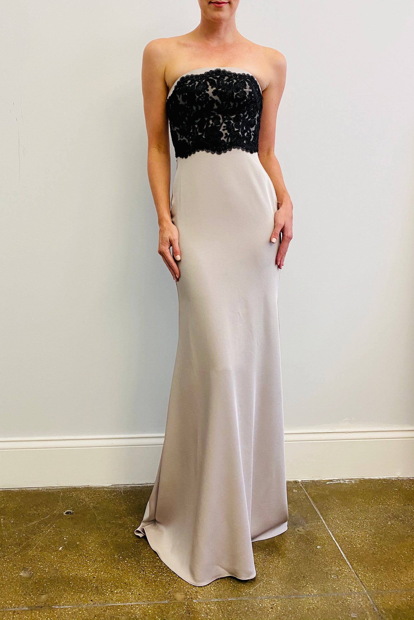 Strapless Stretch Satin Gown