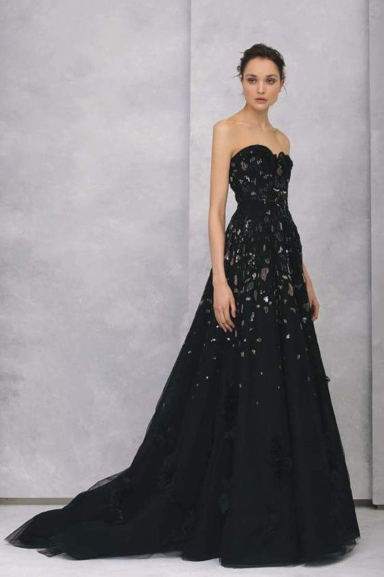 Strapless Sequin Evening Gown