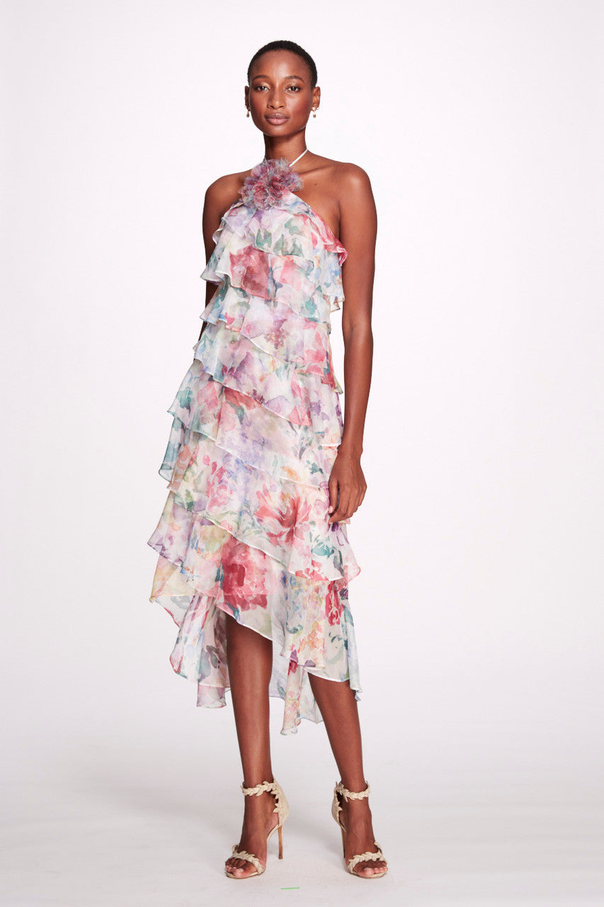 Floral Halter Neck Print  Dress