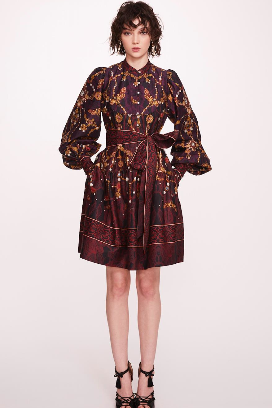 Printed Cotton Mini Shirtdress