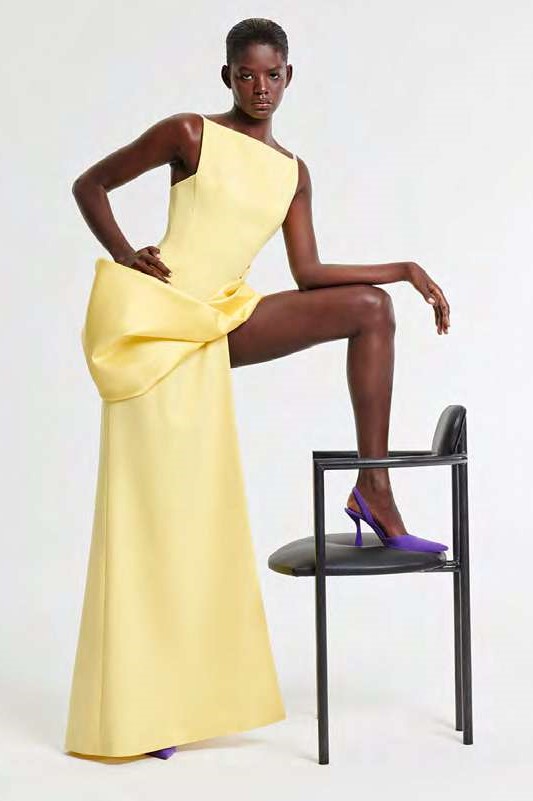 Crepe and Mikado Gown