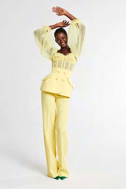 Tulle Polka Dot Top and Crepe Pants