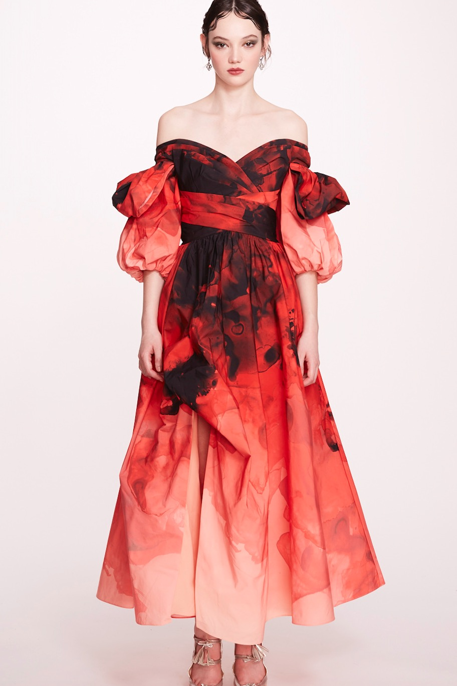 Off Shoulder Floral Print Dress