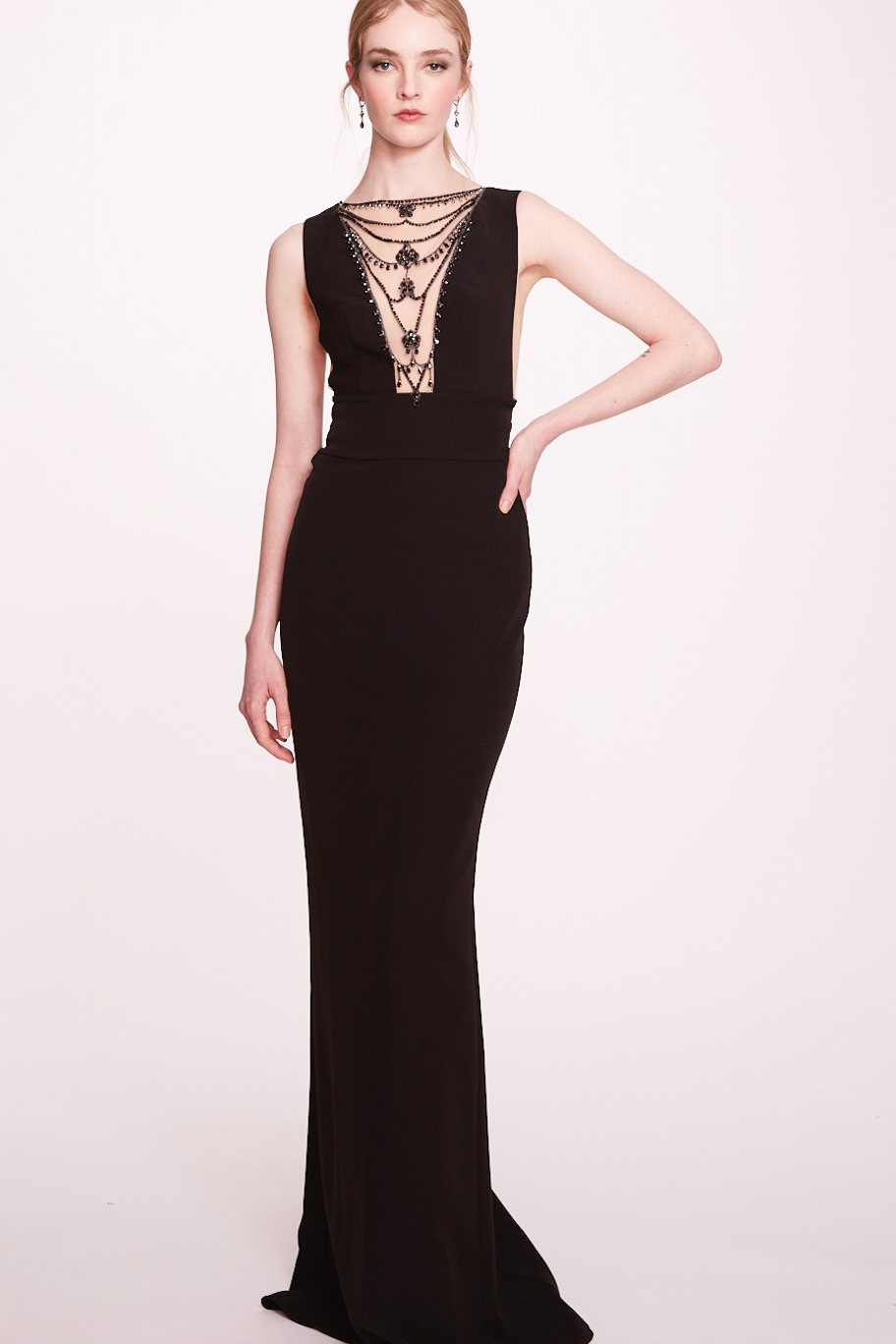 Sleeveless Crepe-Dress