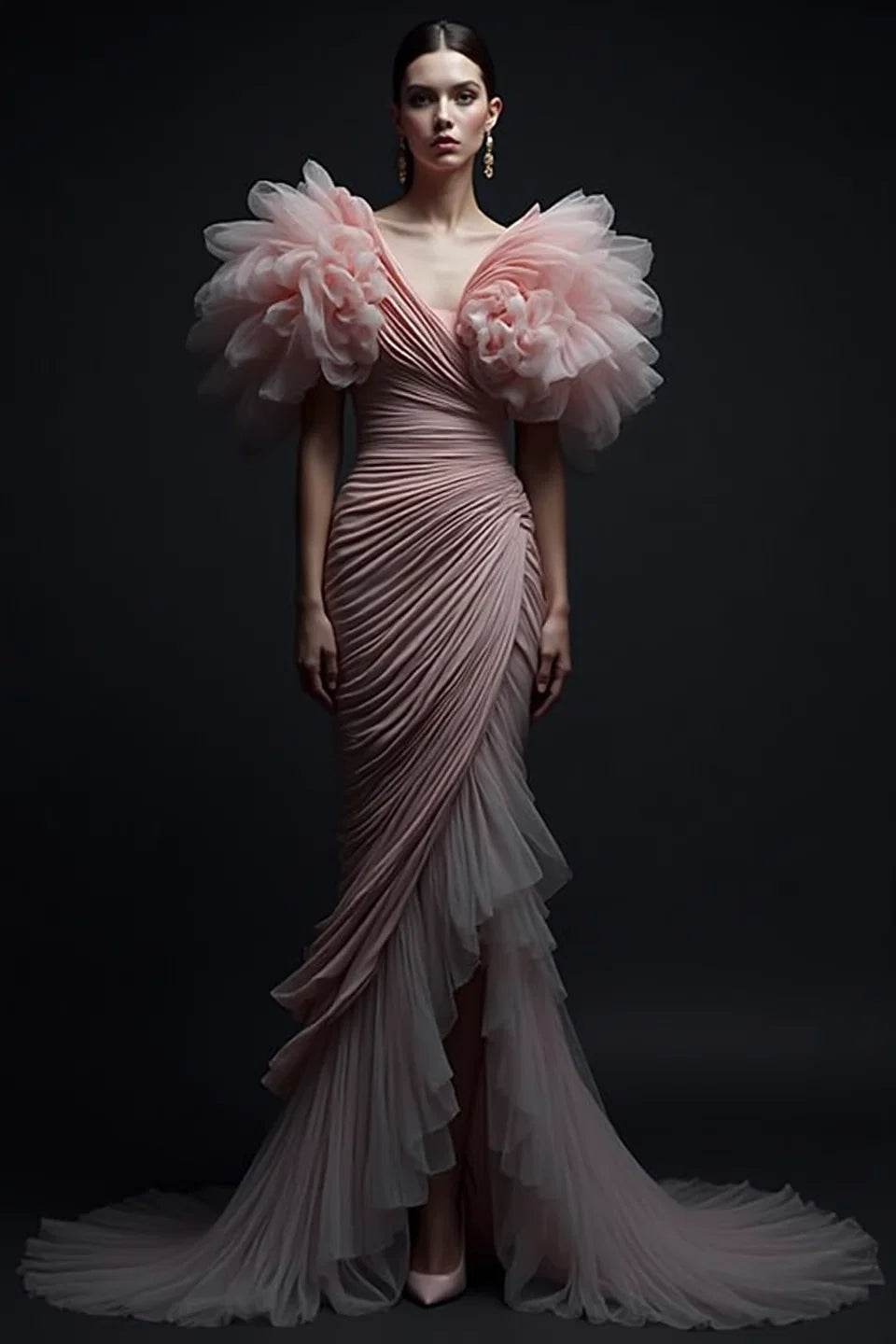 Asymmetrical Draping Gown