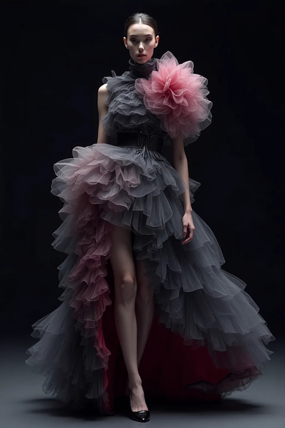 Fully-Ruffled Gown