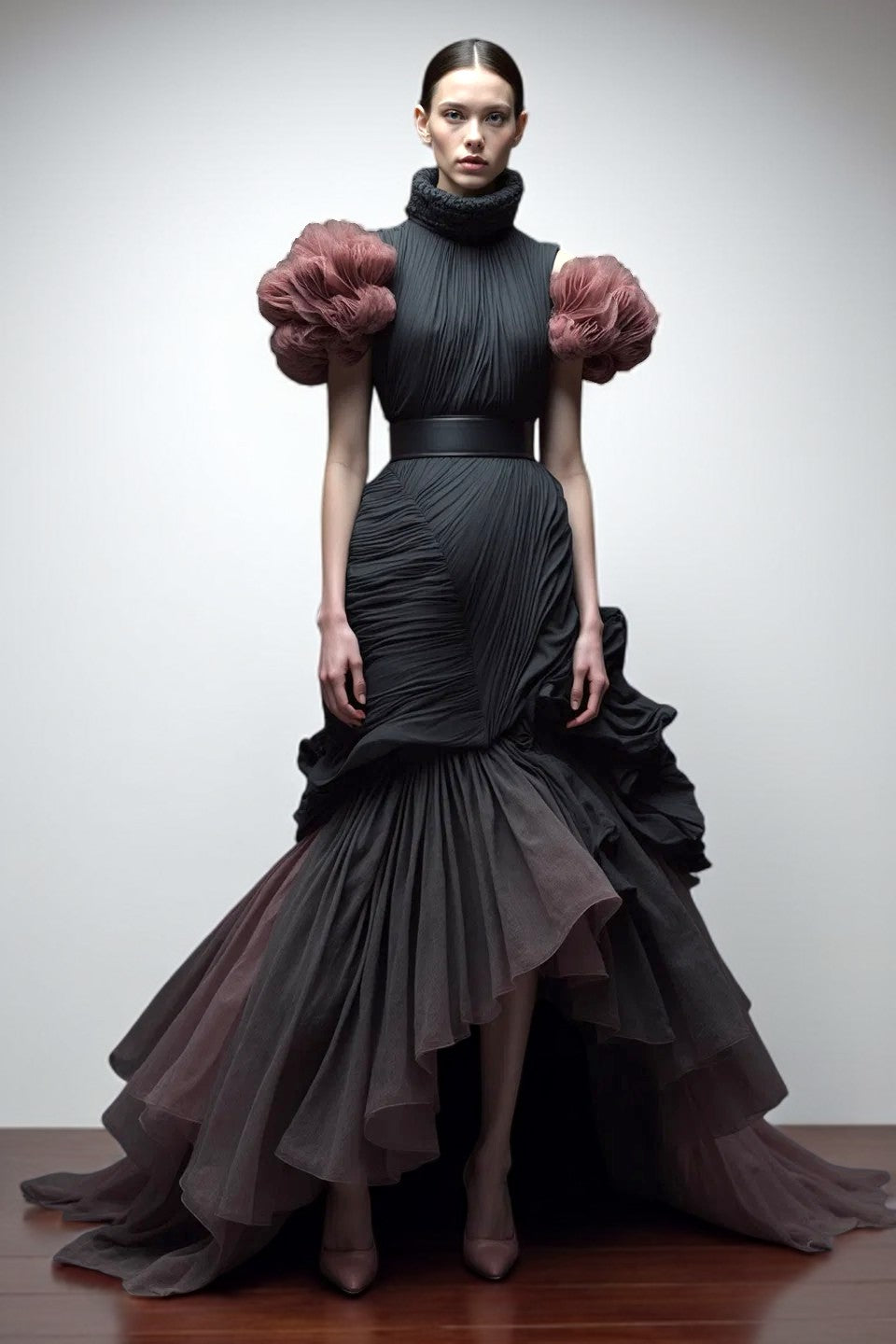 High Neck Trumpet Gown