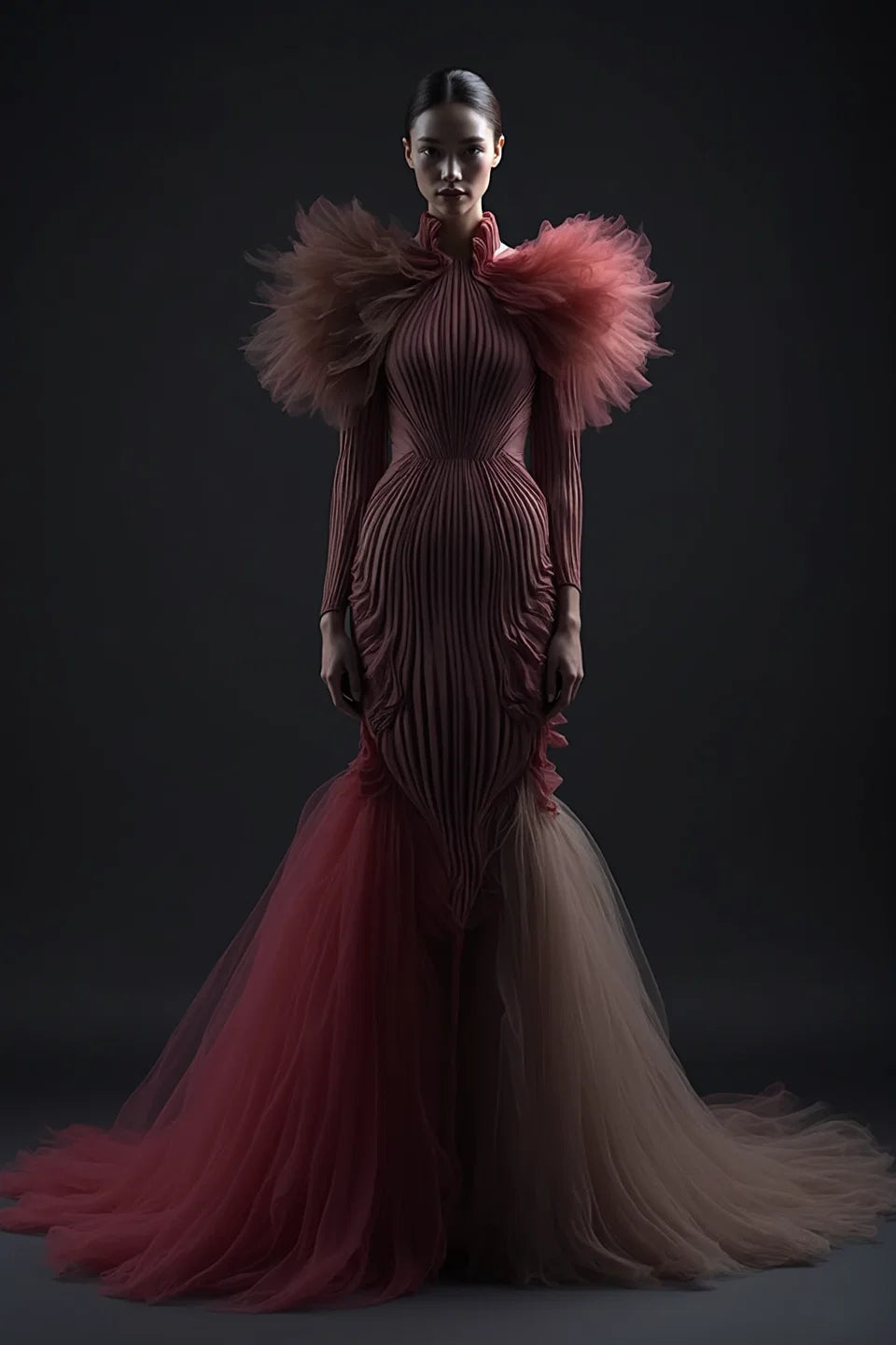 Long Sleeved Mermaid Gown