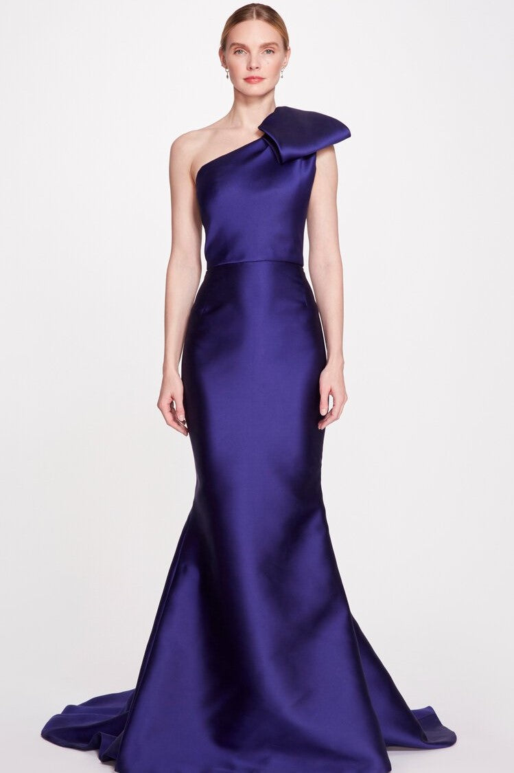 One Shoulder Duchess Satin Gown
