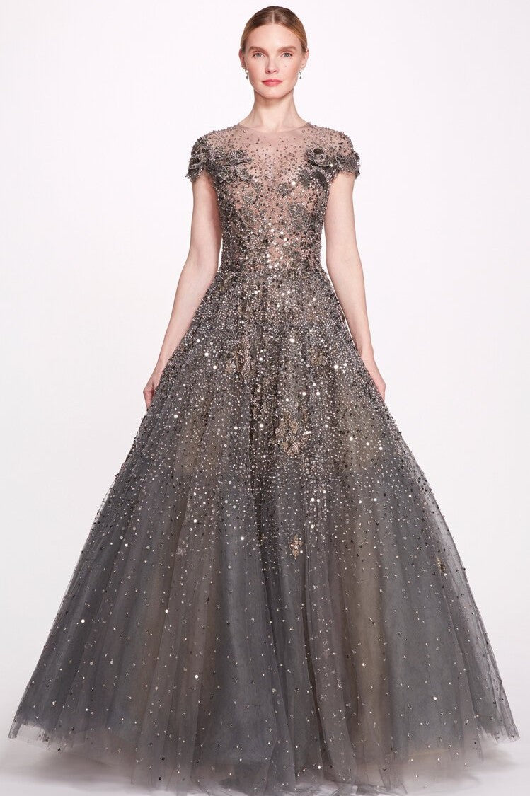 Illusion Tulle Ball Gown