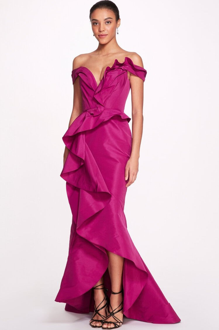 Off the Shoulder Faille Gown