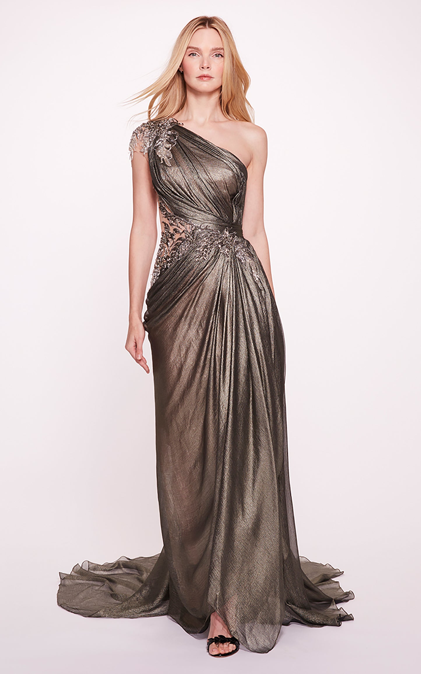 Sleeveless Crystal Embellished Gown