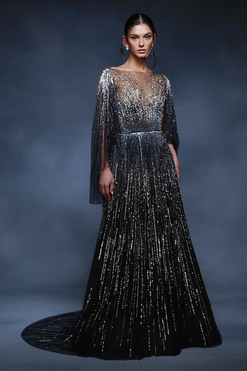 Fully Embroidered A-Line Gown