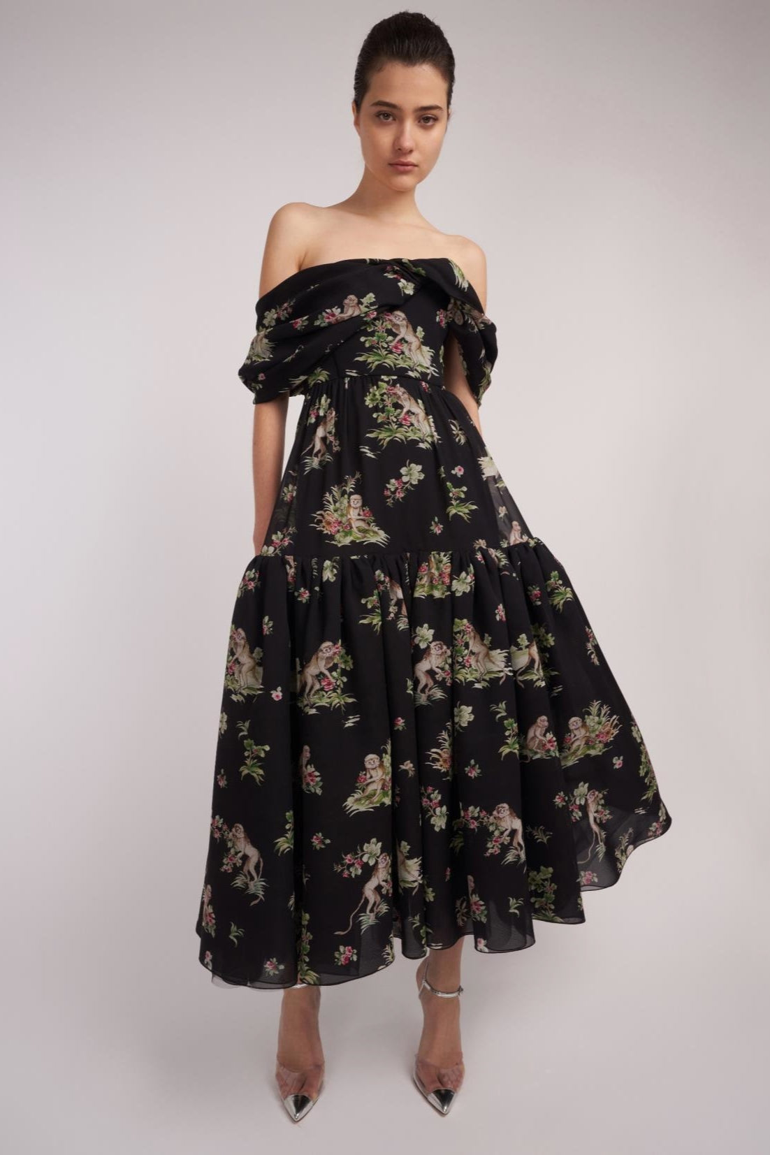 Floral Monkey Tea Dress