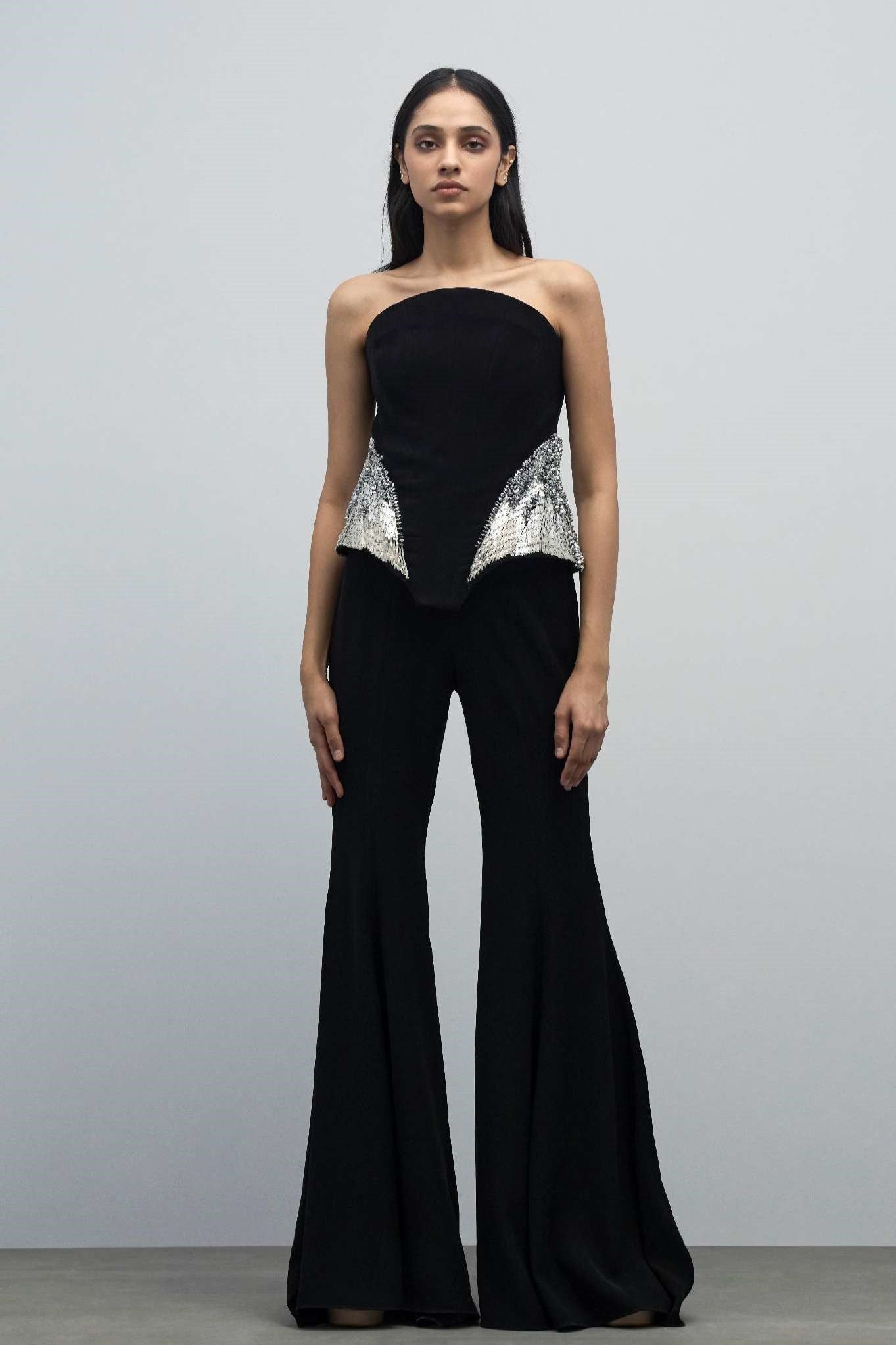 Corset Peplum Top with Trouser