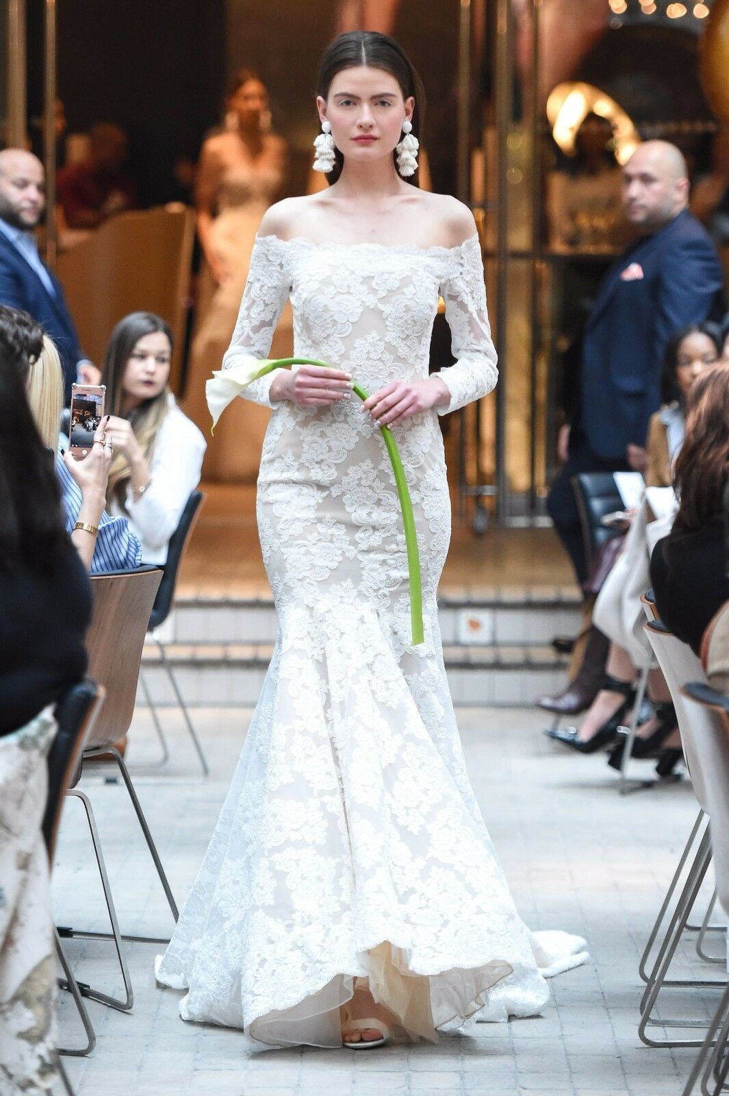 Long Sleeve Christina Ivory Bridal Gown