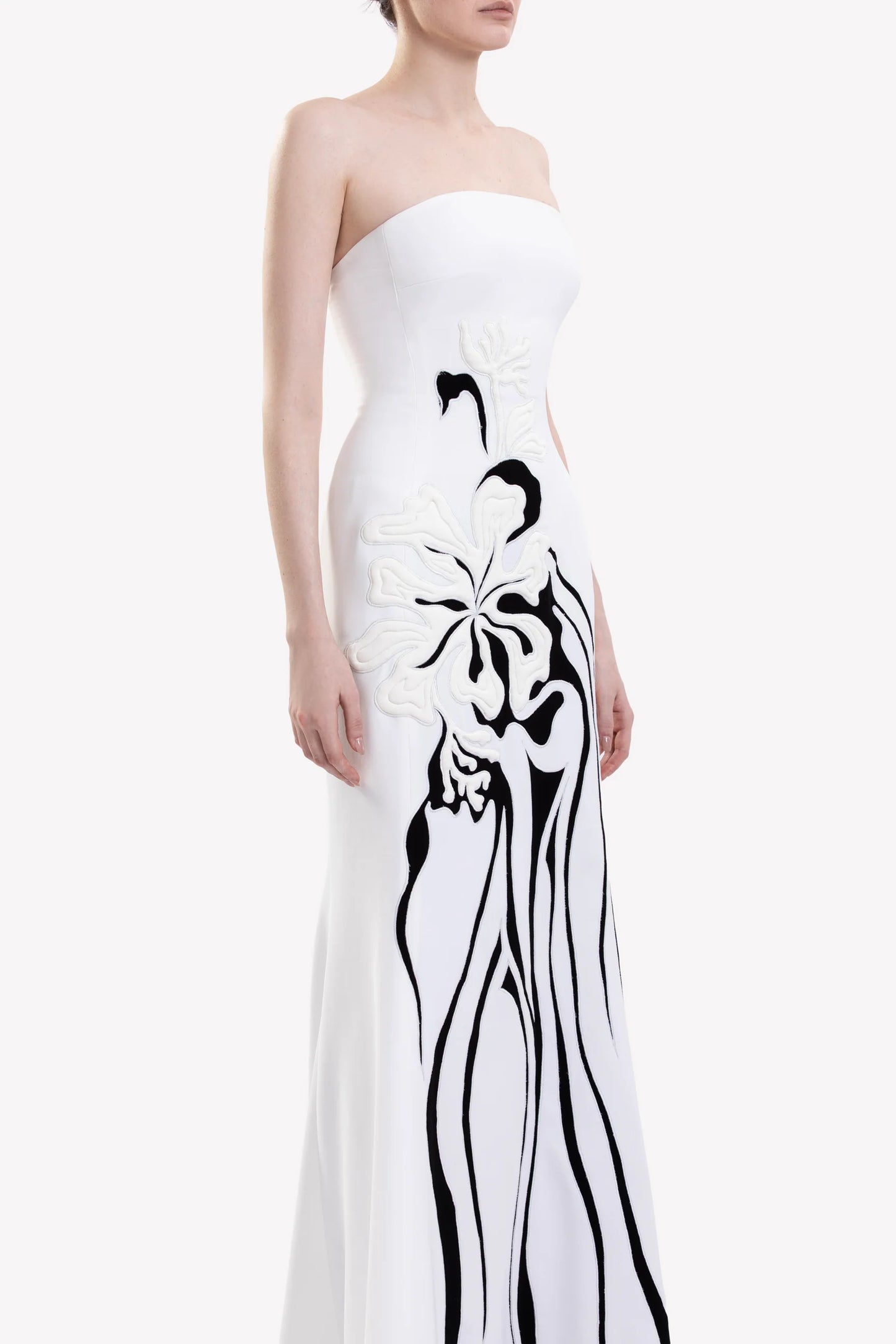 Embroidered Strapless Dress