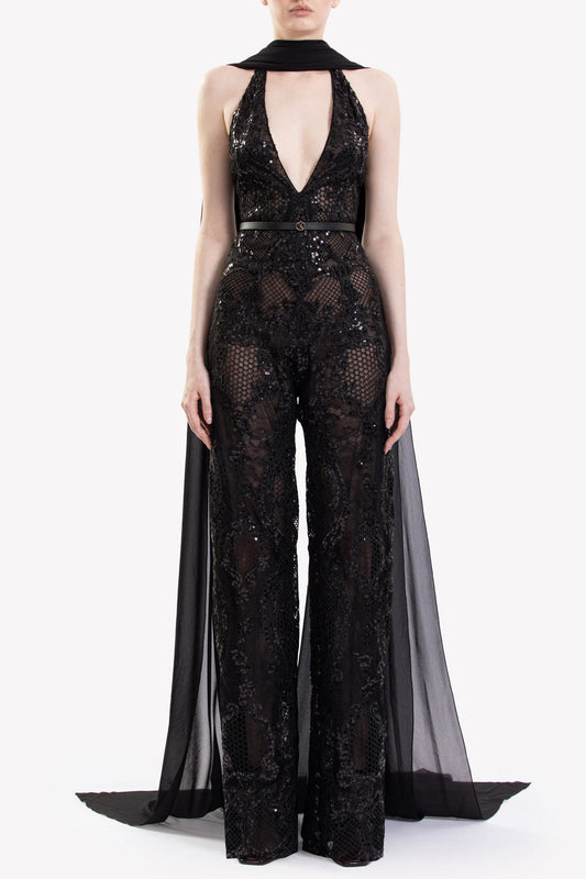 Embellished Lace Jumpsuit