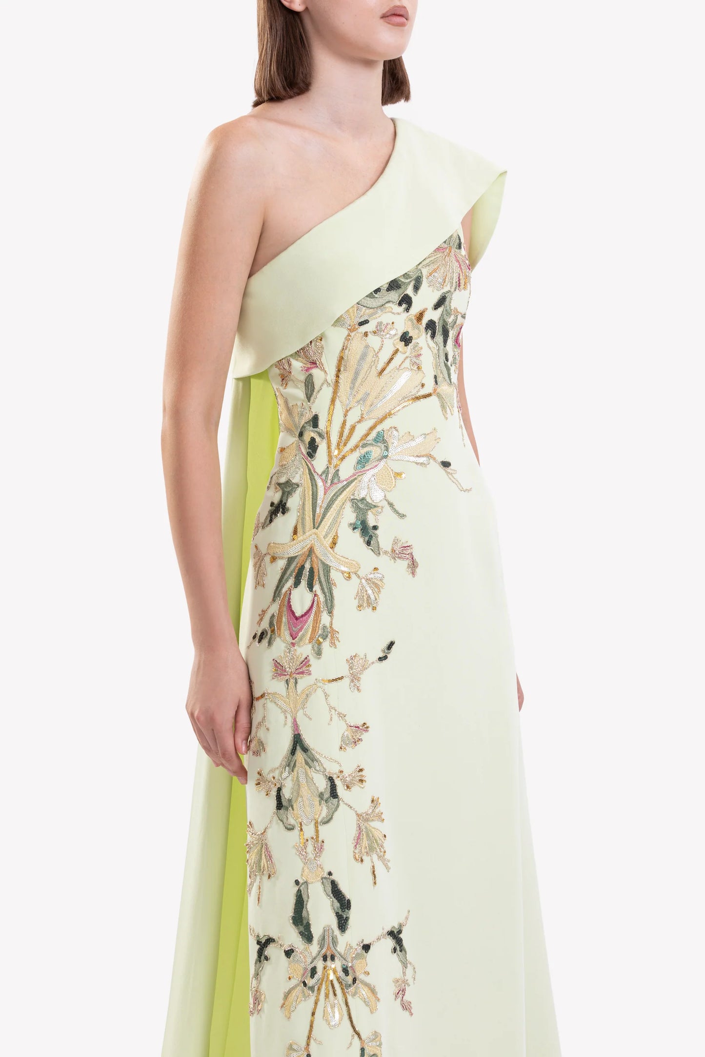 One-Shoulder Embroidered Dress