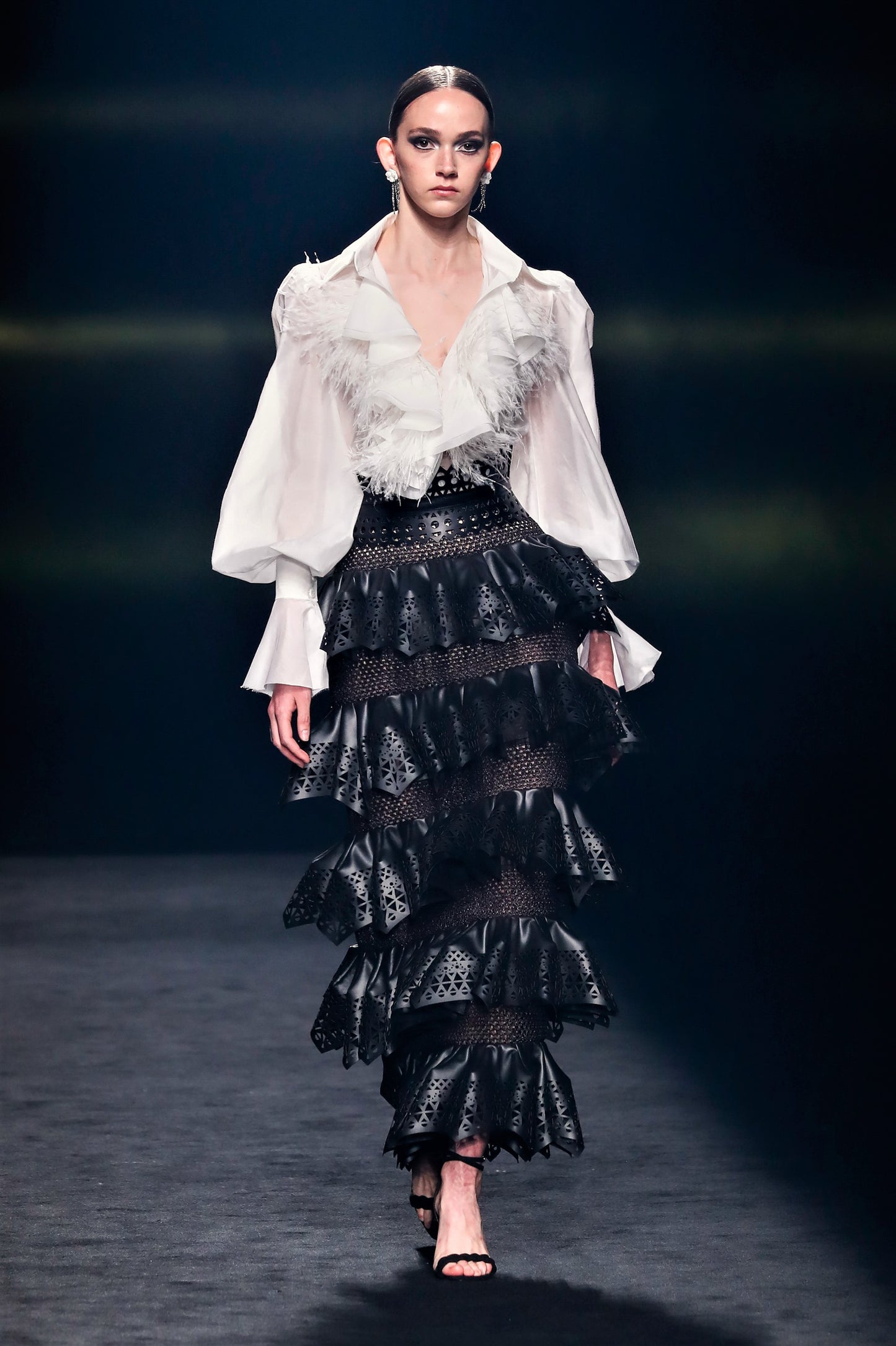 Fenegro Long Sleeve Blouse and Tiered Skirt