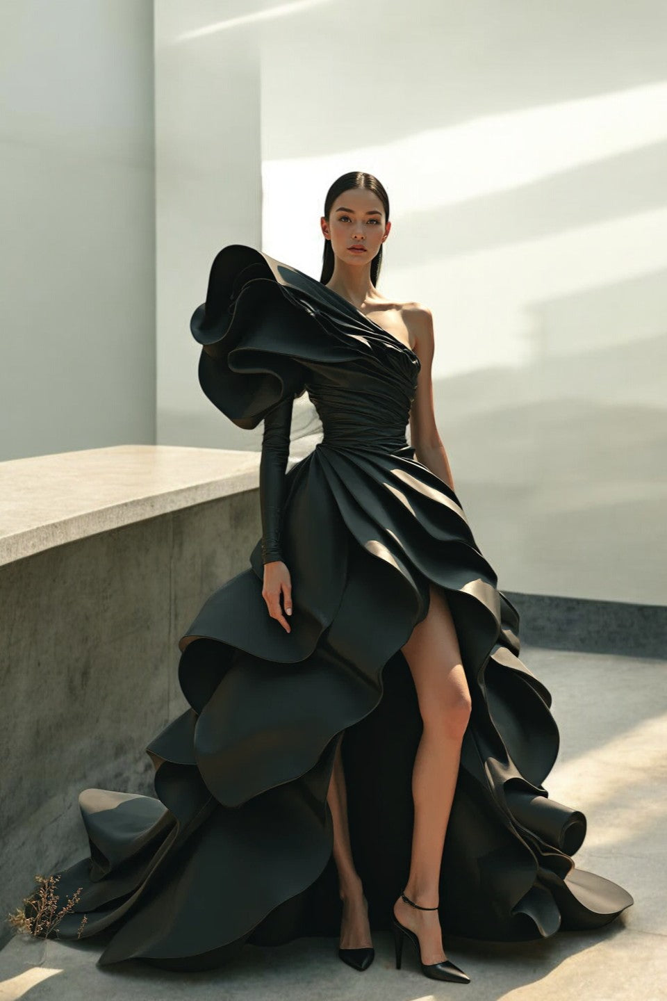 Cascading Flowy Gown