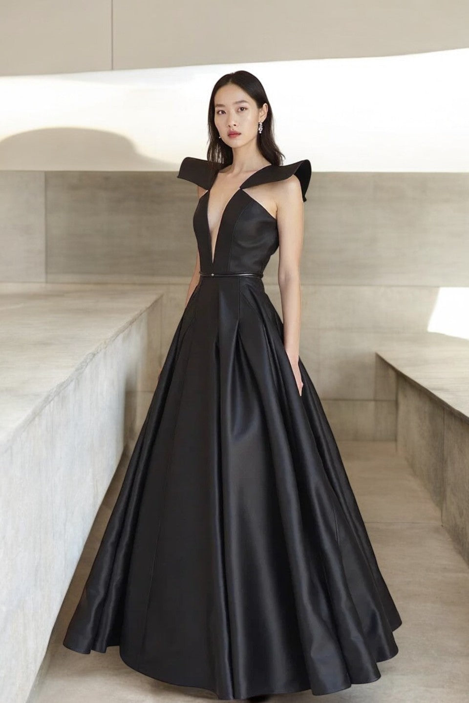 Cut-Out Shoulder Gown