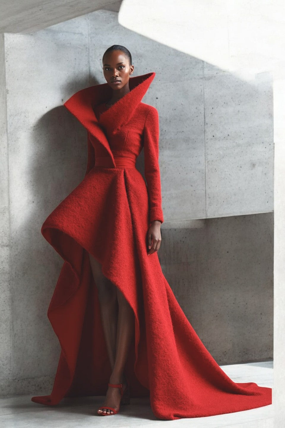 Large Collar Flare Gown