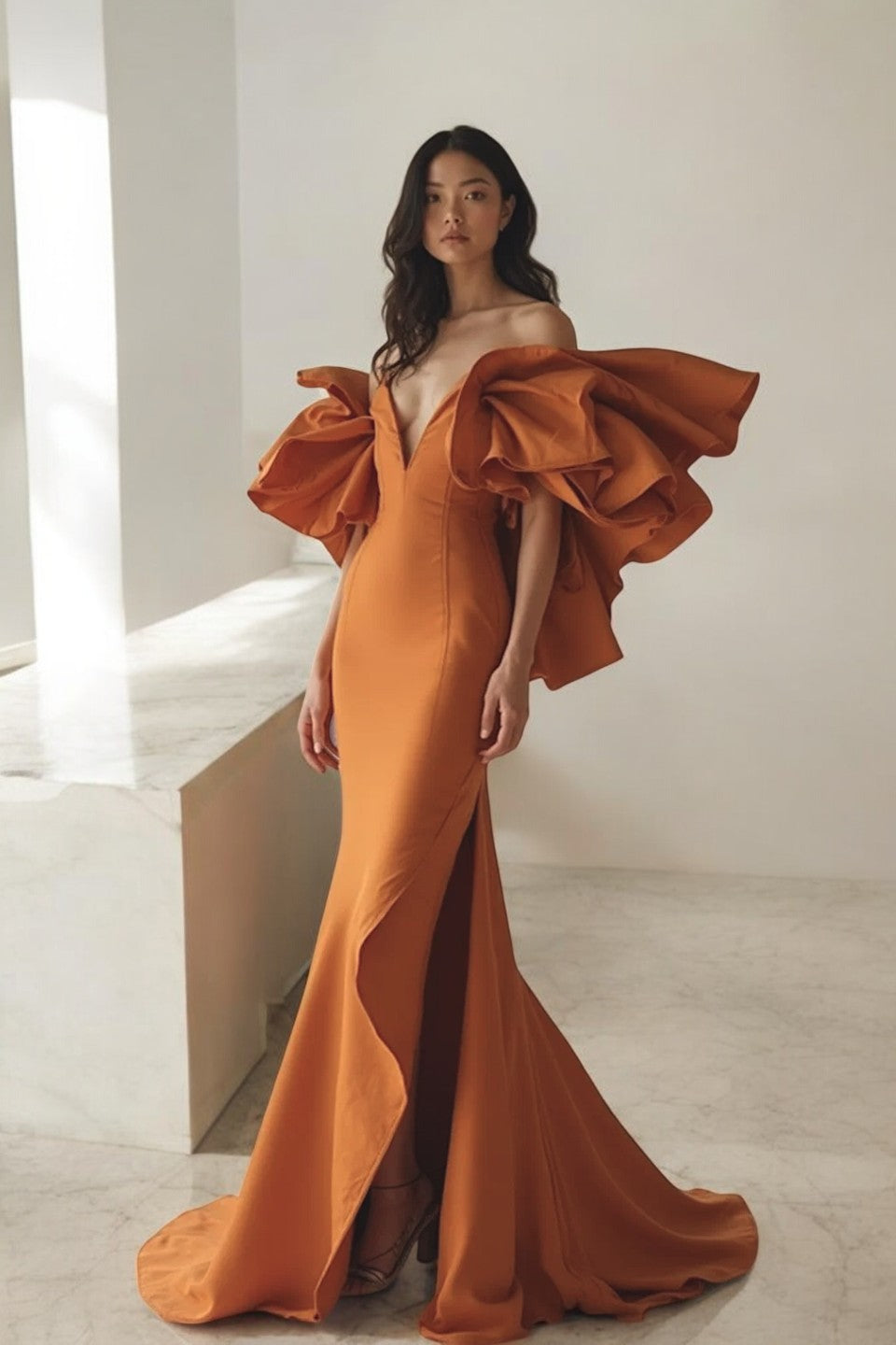 Detailed Short Sleeve Gown