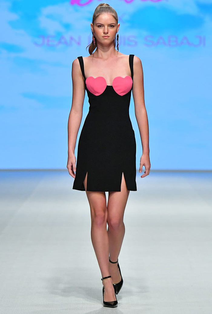 Crepe Dress with Hearts