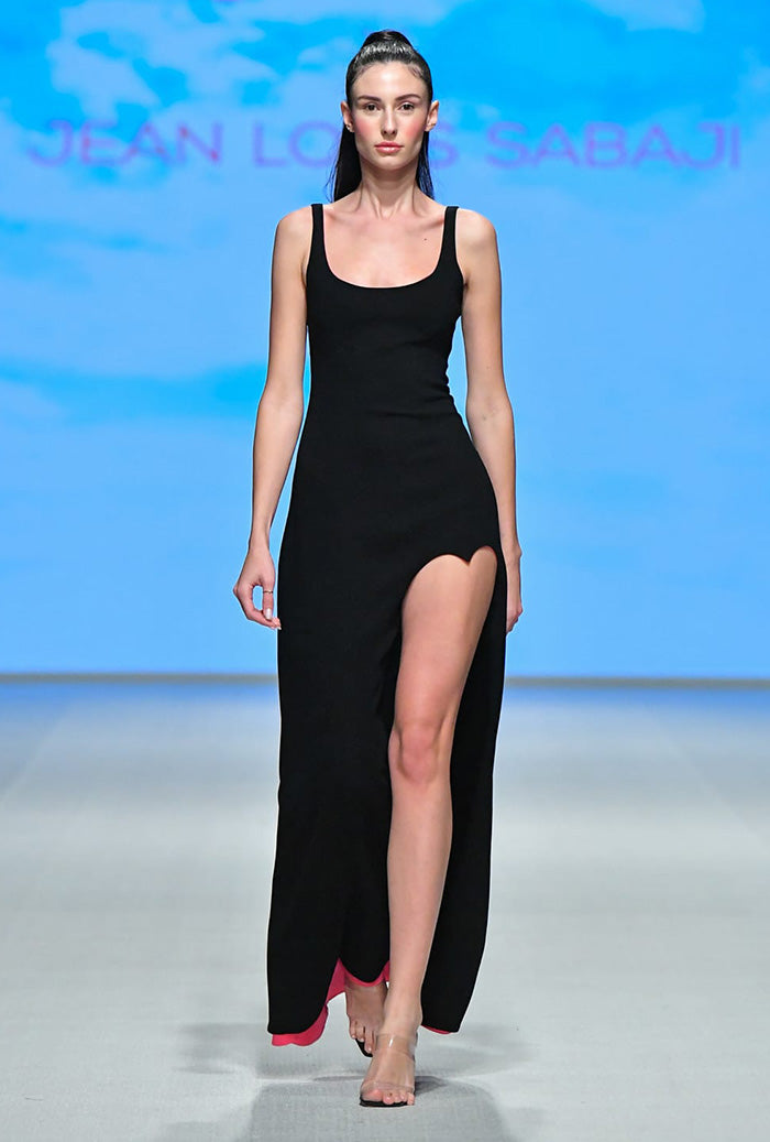 Crepe Gown with Heart Cutout