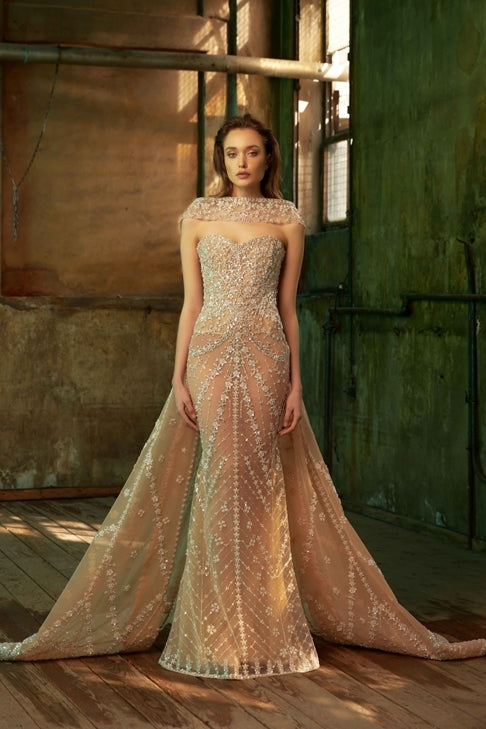 Embroidered Heart Gown