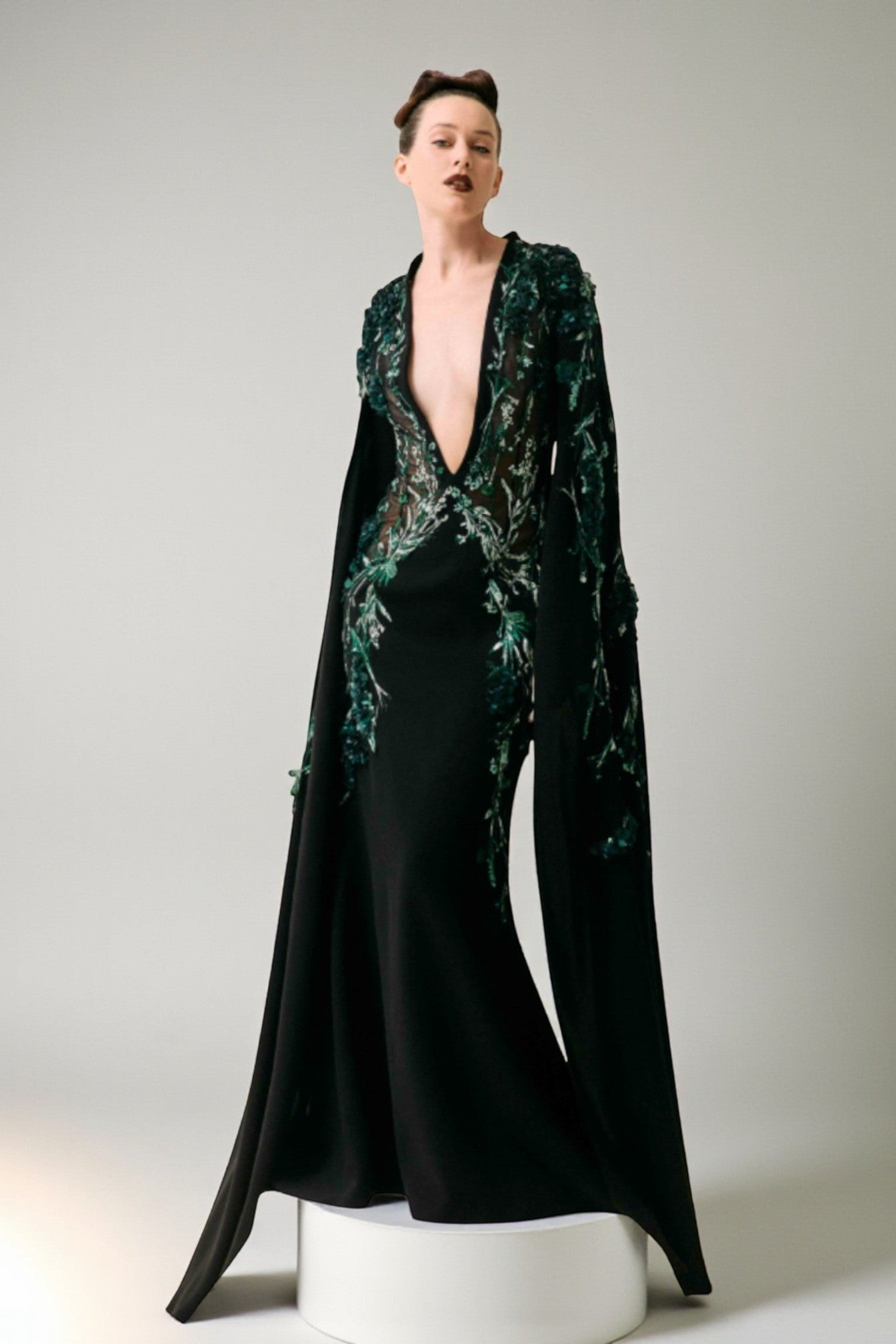 Plunging Neckline Gown