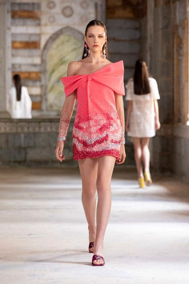 Beaded Off Shoulder Dress