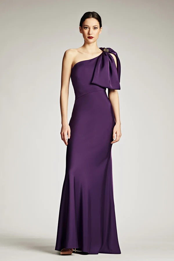 Aubrey-Satin Crepe Gown