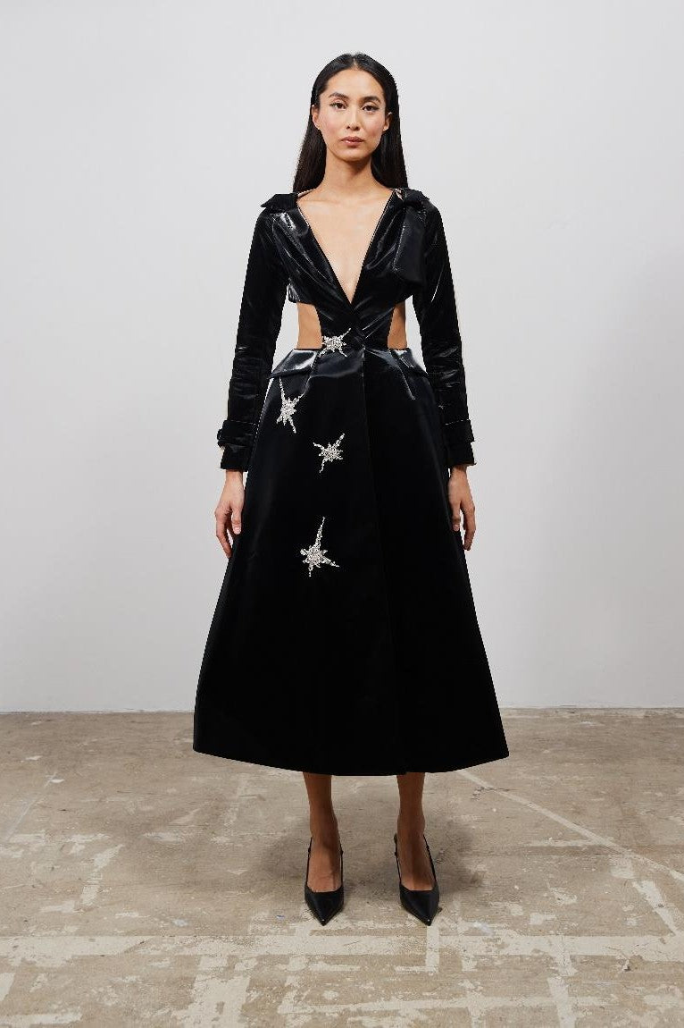 Bi-Colored Coat with Cutouts